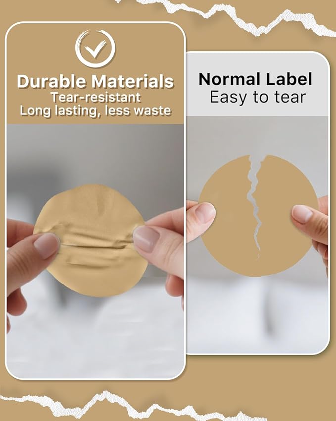 iEager 2 Inch Round Thermal Labels, Circle Thermal Printer Stickers, Durable Circular Label Printer Sticker for Business, Logo, Gift, 500 Labels/Roll, Brown