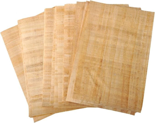 30 Blank Egyptian Papyrus Sheets for Art Projects and Schools 8x12 Inch (20x30 Cm) + 2 Bookmark Gift