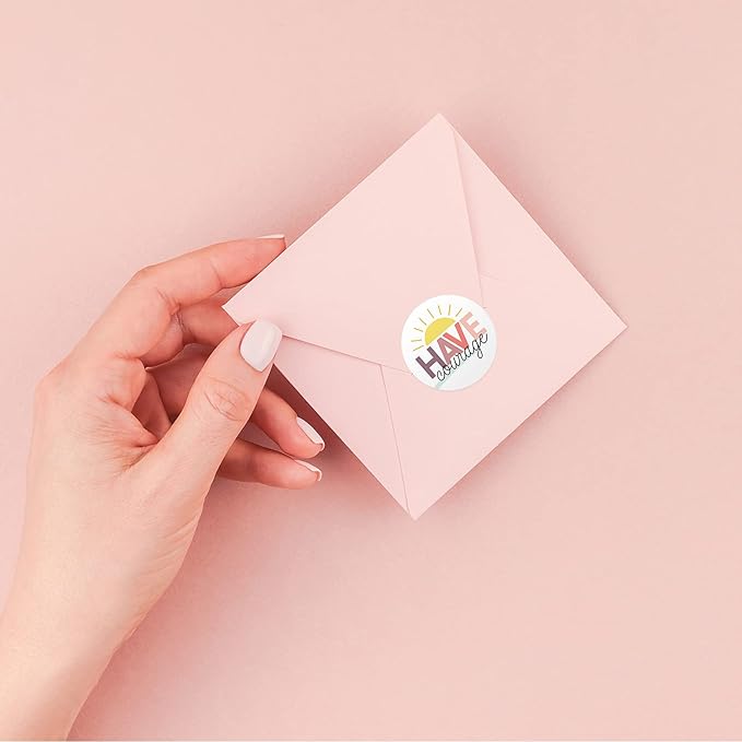 Kindness and Good Vibes Stickers / 500 Encouraging Colorful Classroom Reward Sticker Roll / 6 Alternating Motivational School Teacher Label Designs / 1.5" Round Envelope Seals/Made in The USA