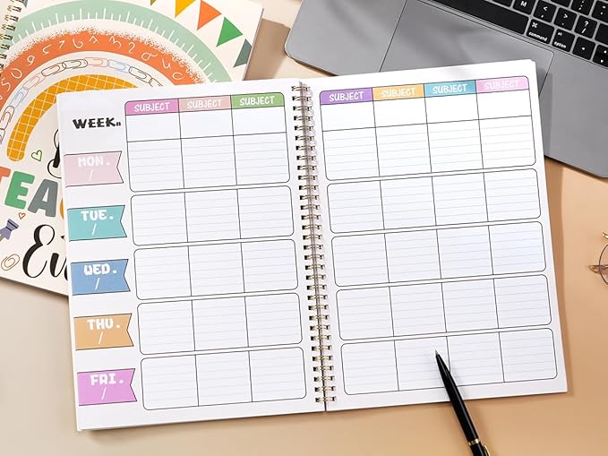 Undated Teacher Planner 2026-2027 - Teacher Lesson Planner, 9''x11'', Newly Page without Time Limited, 2026-2027 Teachers Lesson Plan Book, Teacher Planners with Stickers and Inner Pocket