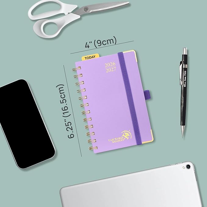 POPRUN Pocket calendar 2026-2027,pocket planner Jul 2026-Jan 2027, 6.5" x 3.5" Small Planner for Purse,Inner-pocket Weekly Planners with Hardcover, Tabs, Ruler, Pen Loop ,Unisex Weekly Planners for Organizing and Office - Dark Green
