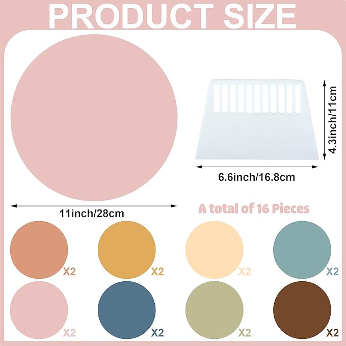 16 Pcs 11 Inch Dry Erase Dots for Classroom Table Boho Colorful Spots Stickers for Whiteboard Wall Decor Removable Dry Erase Circles for School Classroom Teacher Students Supplies
