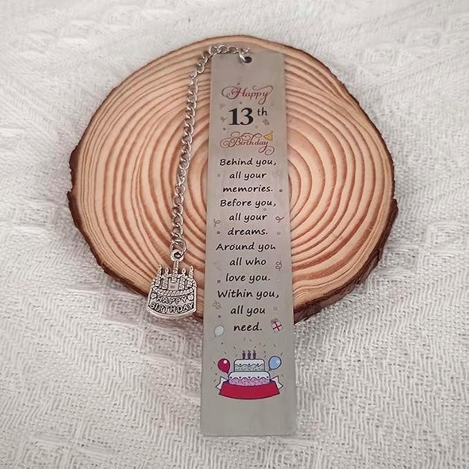 13 Yr Old Birthday Gift Bookmarks for 13 Year Old Boys Girl Birthday Gifts for Nephew Reading Lovers 13th Birthday Gift for Girl Boys Behind You All Your Memories Bookmark