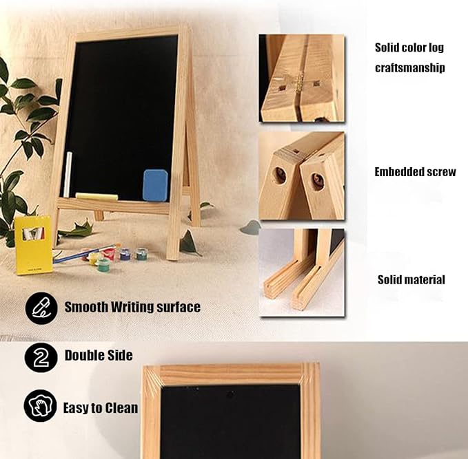 Freestanding Wooden A-Frame Double Sided Chalkboard Signs,12 x 8 Standing Chalkboard Sign Chalk Board Sandwich Board Easel,Sturdy Sandwich Board for Restaurant, Cafe, Business or Wedding