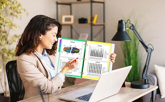 3 Set Dividers for 3 Ring Binders,5 TAB Binder Dividers,Plastic, Multicolor Binder separators with tabs
