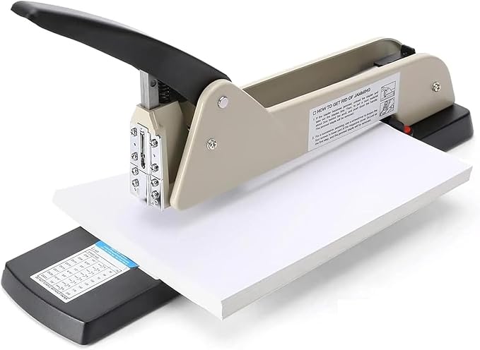 Heavy Duty Long Reach Stapler, Long Arm Stapler, 210 Sheets Capacity, with Flexible Paper Guide, 9.84” Adjustable Stapling Depth Suitable, for Creating Booklets, Pamphlets, and Albums