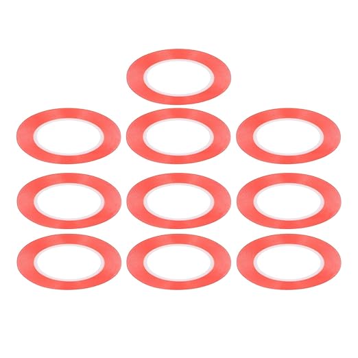10 Pcs PET Double Sided Tape, Strong Viscosity Mounting Tape, Red PET Adhesive Tape for Electronics Fixation and Home Office Use with Firm Hold (1mm)