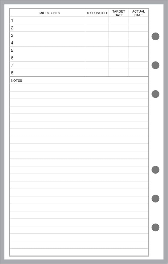 Personal-Wide Sized Project Planner, Sized and Punched with 6 Holes for Personal-Wide Notebooks (4.75" x 6.75")