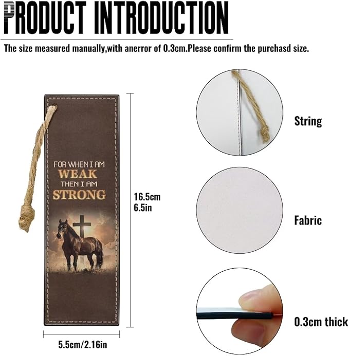 PU Bible Covers for Men Extra Large Bible Case Brown Bible Bag with Leather Bookmark,Christian Gift,Scripture Horse and Cross,Medium
