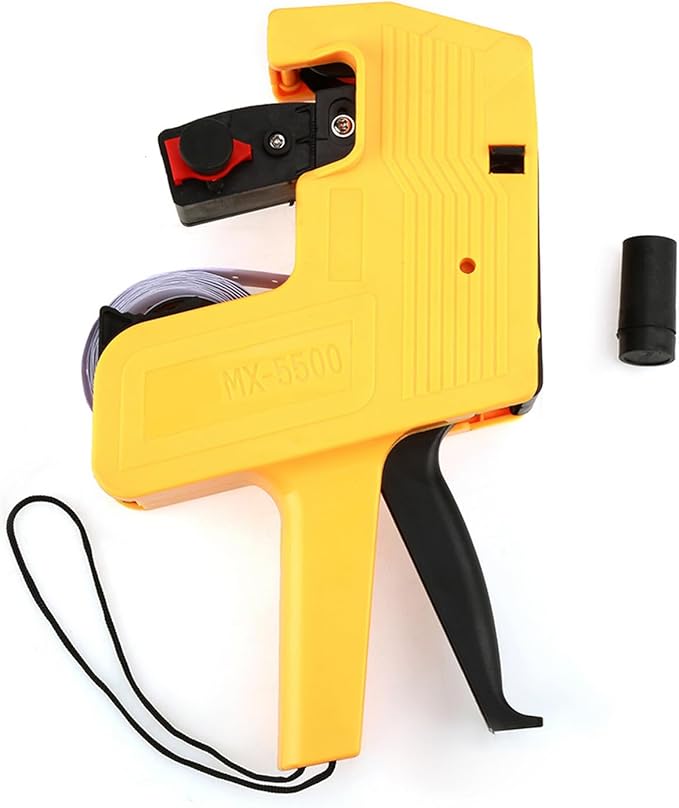 Marhynchus Price Tag Gun, 8 Digits Price Tag Gun Retail Pricing Labeller Kit Labeler with Label Rolls and Spare Ink (Yellow)