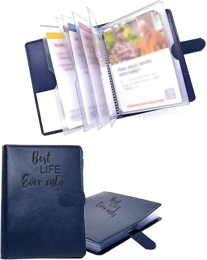 JW Ministry Organizer Leather Tract Holder Jehovah Witness Field Service Supplies JW Tract Holders for Ministry Pioneer Gift JW Gifts Ministry Folder Organizer (Navy Blue, MINI)