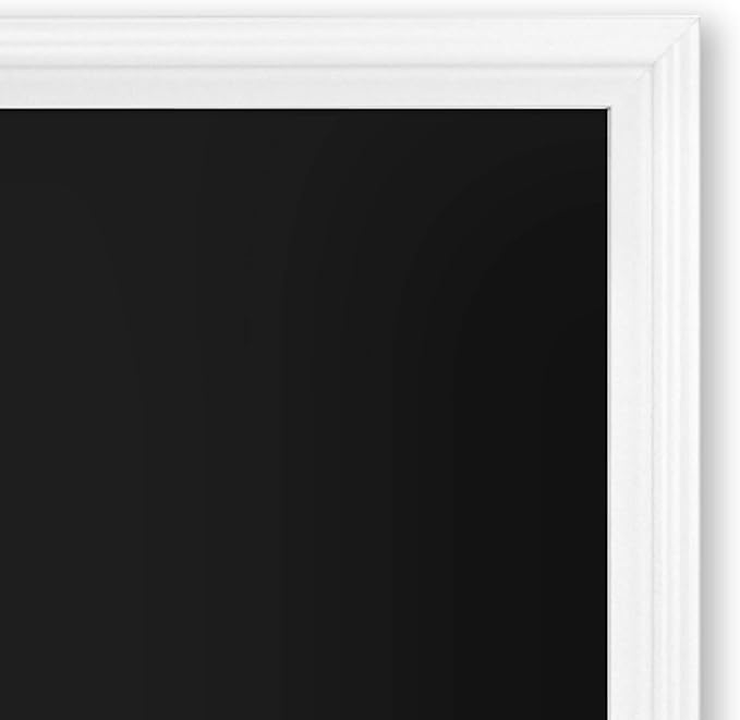 U Brands Magnetic Chalkboard for Walls, 30" x 40", White Wood Style Frame, Large Magnetic Board, Premium Matte Surface