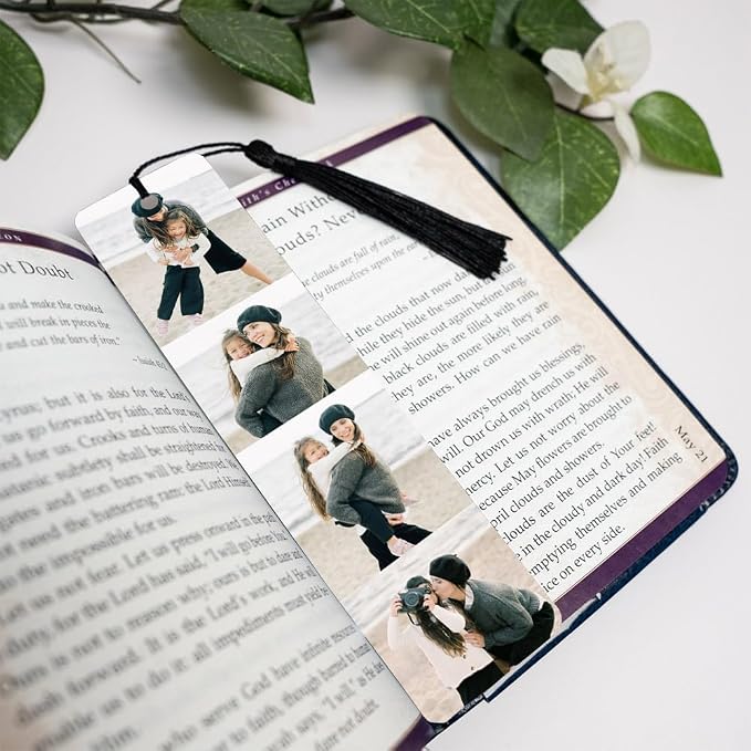 Custom Metal Bookmark with Personalized Photo and Text (4 Images)