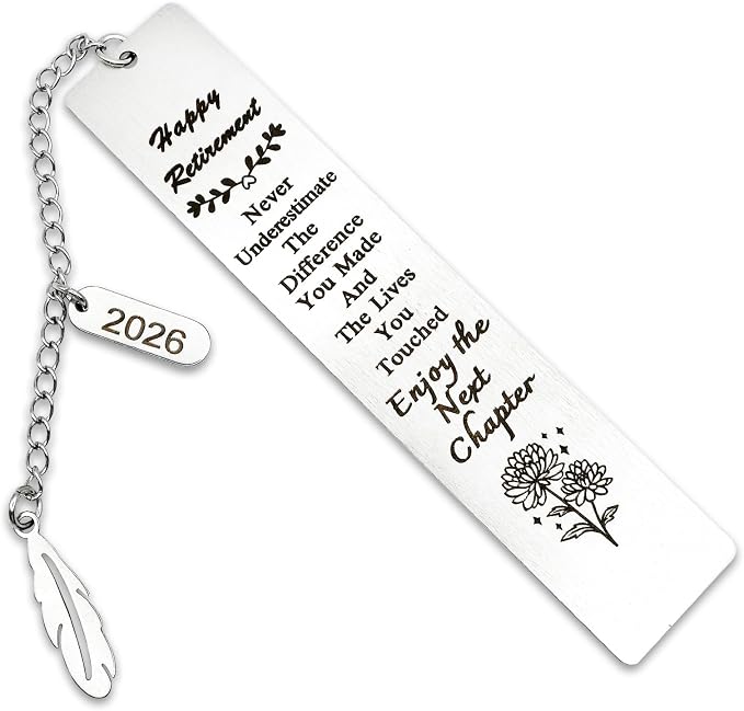 Retirement Gifts for Women Men 2026 Coworker Leaving Happy Retirement Bookmark for Teacher Friends Grandma Retiring Farewell Godbye Going Away Gift for Retired Bestie Nurse Book Lovers