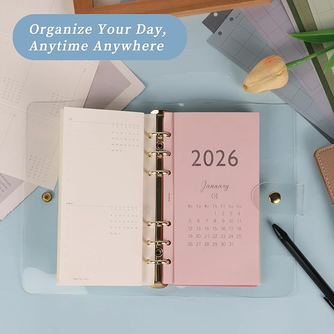 Koqye 2026 A6 Tri-Fold Monthly Planner Refills Kit, Foldable 6.7x3.7in, Colorful Monthly Refills Jan-Dec 2026 with Goals, To-Do Lists, Notes, for Planning Organization (Colorful, A6)