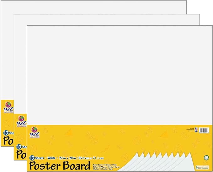 UCreate® Poster Board, White, 22" x 28", 10 Sheets Per Pack, 3 Packs