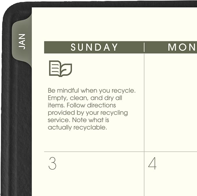 AT-A-GLANCE 2027 Planner, Monthly, 9" x 11", Tabbed, Unruled Daily Blocks, Recycled Black (70260G0527)