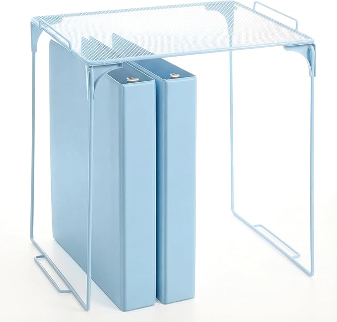 Colarr Blue Locker Organizer Shelf Locker Accessories for Girls Stackable Storage Organization Shelf Area Saver Fits Standard Size for School Office Kitchen and Home