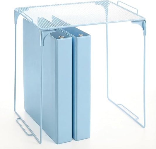 Colarr Blue Locker Organizer Shelf Locker Accessories for Girls Stackable Storage Organization Shelf Area Saver Fits Standard Size for School Office Kitchen and Home