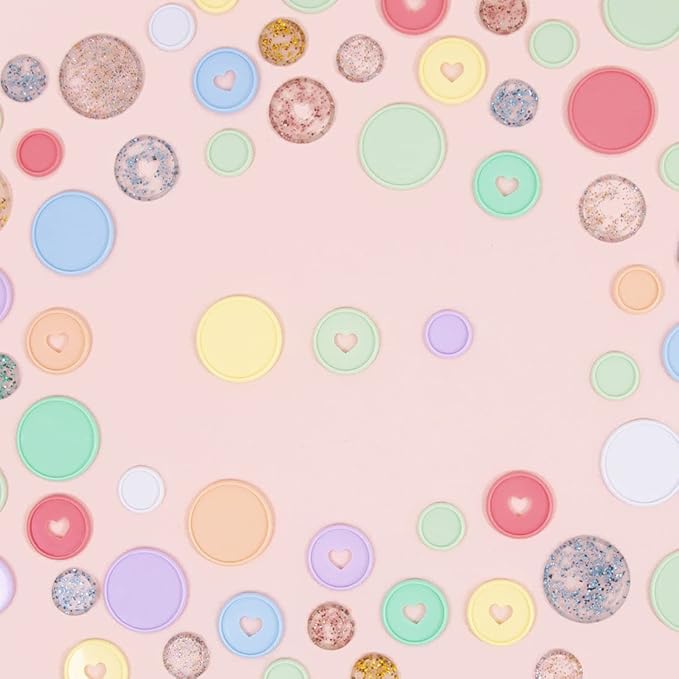 Craftelier - Plastic Glitter Disc S-Rings for Scrapbooking Binding for Planners, Agendas, Notebooks or Albums | Pack of 9 pcs. 25 mm Diameter - Gold Colour
