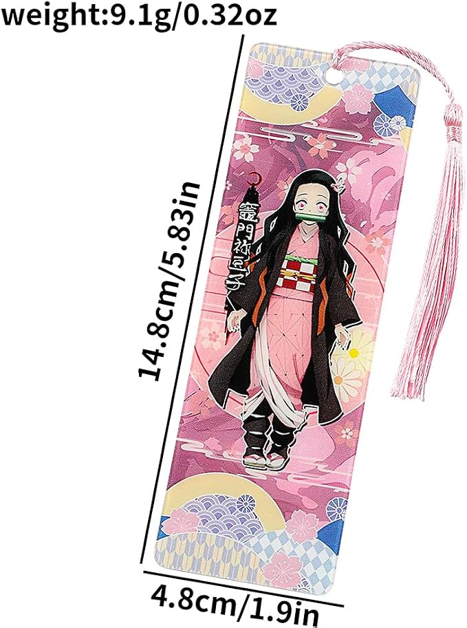 Anime Demon Kamado Acrylic Bookmark - Anime Tanjiron Zenitsu Giyuu Kyoujurou Figure Page Mark Reading Tool, Holiday Gifts for Reading Fans Book Lovers Bookworm (Style E)