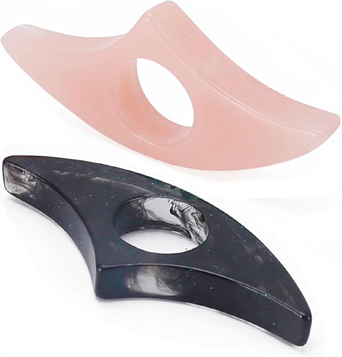 Kartterfly Thumb Book Page Holder for Reading 2Pack，Starry Ring Opener Bookmark，Readers Reading Finger Holder Book Lovers Gifts (Pink,Black)