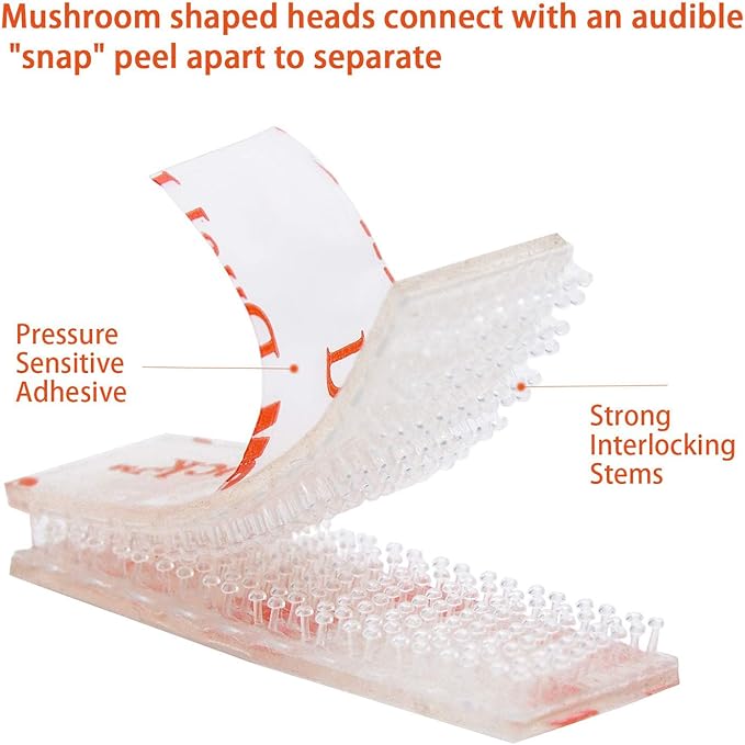 EZ Pass/IPass/IZoom Toll Tag Fastlane Mounting Kit - 8 Pcs (4 Sets) Reclosable Fastener Peel and Stick Adhesive Dual Lock Tape Strips