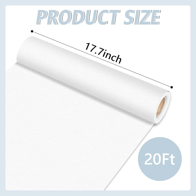 Qyeahkj White Bulletin Board Paper Roll White Bulletin Board Background Paper Fade Resistant Classroom Decoration Poster Art Craft Home Wall Education Decoration Supplies 17.7in x 20ft