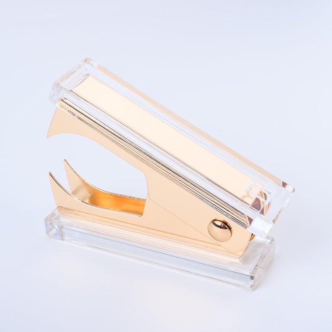 Crystal Golden Stapler and Staple Remover by DS DRAYMOND STORY - Business Gift Set