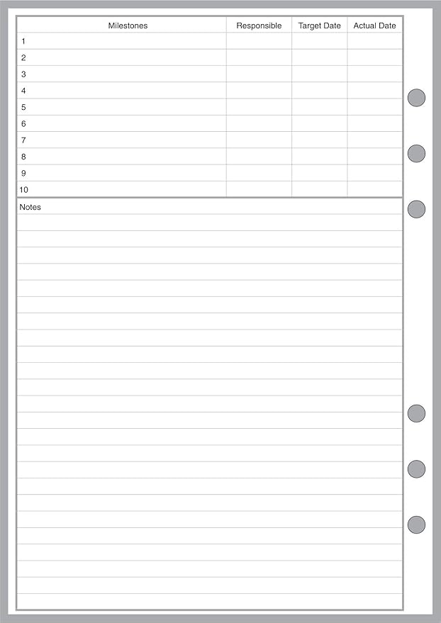 A5 Size Project Planner, Sized and Punched for 6-Ring A5 Notebooks by Filofax, LV (GM), Kikki K, TMI, and Others. Sheet Size 5.83" x 8.27" (148mm x 210mm)