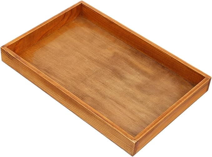 Homoyoyo Handmade Box Organizer Wooden Desktop Storage Office Supply Organizer for Desk