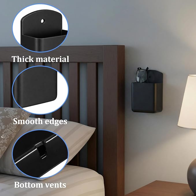 3 Pcs Remote Control Holder Wall Mount Self Adhesive Remote Holder TV Controller Holders Wall Storage Organizers Accessories for Home Office School(Black)