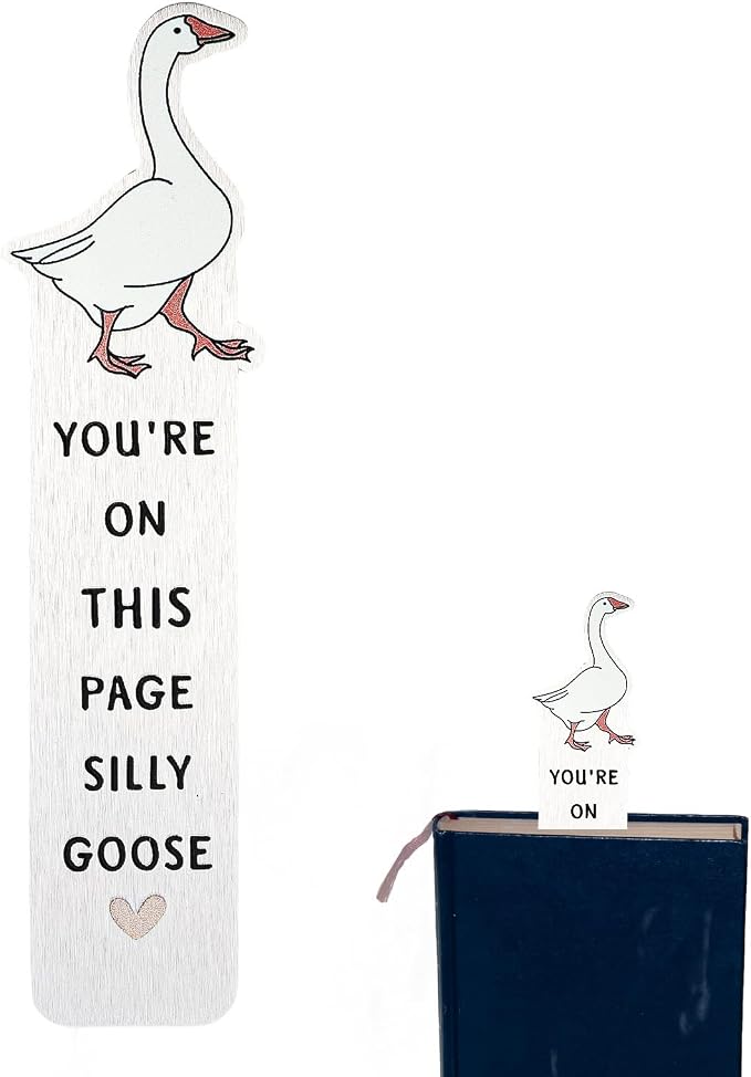 Silly Goose Bookmark, Stainless Steel Funny Silly Goose Book Marks Practical Reading Accessories Supplies for Bookish Gift Women Men Kids Teens