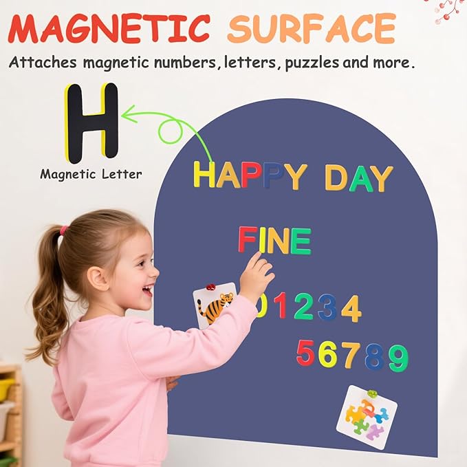 Arch Magnetic Wall Decal for Kids 40x32 Inches Magnetic Chalk Board Sticker Magnet Chalkboard for Wall Peel and Stick Self Adhesive Blackboard Multifunctional for Playroom Home Office School