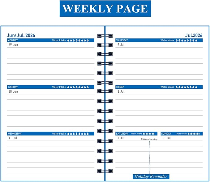 Planner 2026-2027, Weekly and Monthly Planner 2026-2027 Academic Year (July 2026-June 2027), 18 Months Calander Planner, Daily Agenda Book for School Student, Teachers, Office Supplies, Home,8.2"×5.5" (JUL.2026-DEC.2027 Deep Blue)