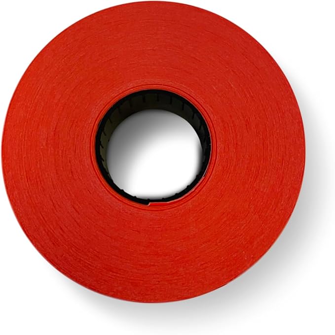 Fluorescent Red Labels for Monarch Pricemarker Easy-Load 1131 One-Line Pricing Gun – One Roll (2500 Labels)