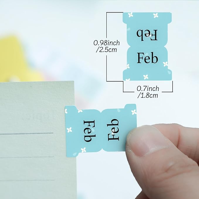 Mini Monthly Tabs for Planners - Stay Organized with Sticky Pastel Month Dividers & Labels, 24 Pre-printed Tabs and 12 Black Tabs for Planner, Notebooks and Journals - (Mini Size 0.98" x 0.7")