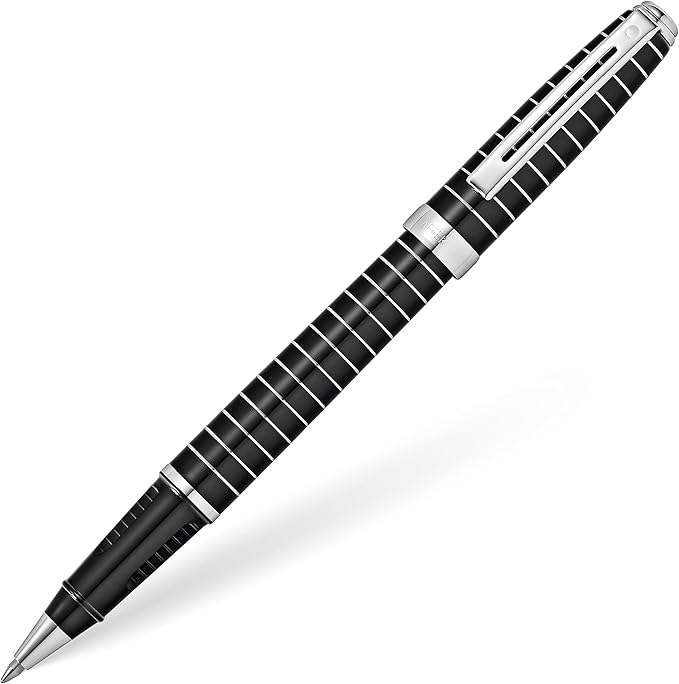 Sheaffer Prelude Black Lacquer w/Horizontal Line Engraving Rollerball Pen