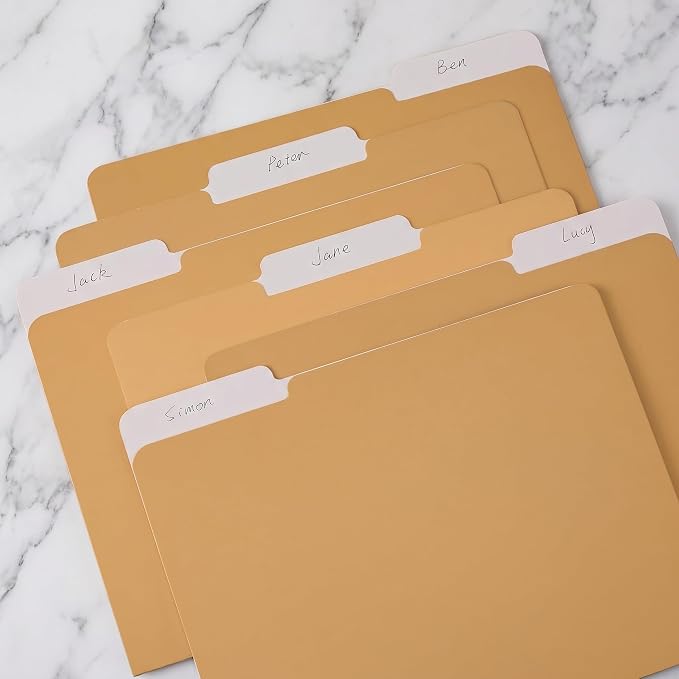 Mr. Pen- Poly File Folders with Tabs, 1/3 Cut Tab, 36 Pack, Letter Size, Golden Sand, Plastic File Folders Letter Size (8.5 x 11 inches) for Office, School, Business, Documents Files Paper
