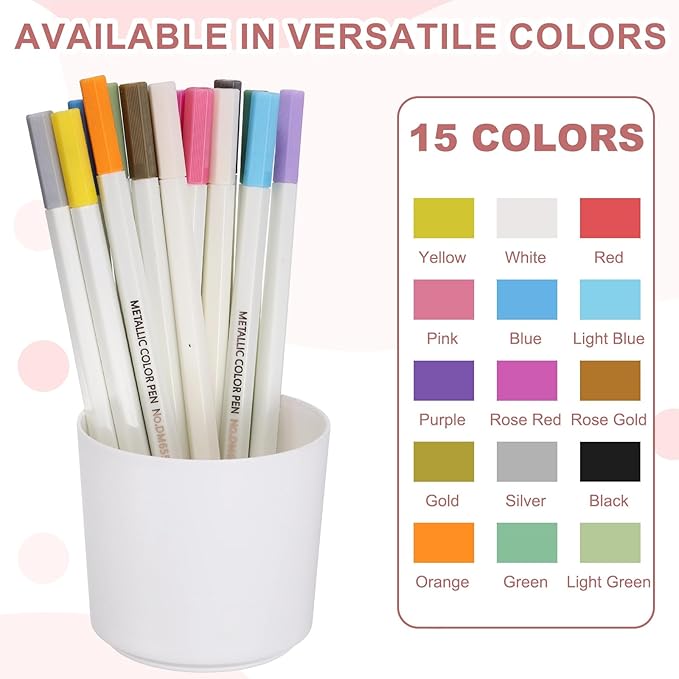 PATIKIL Metallic Marker Pens, 6Pcs Permanent Markers Medium Tip Quick Dry Paint Pen on Plastic Wood Stone Glass Canvas DIY Crafts Art Supplies for Drawing Writing Marking, Rose Red