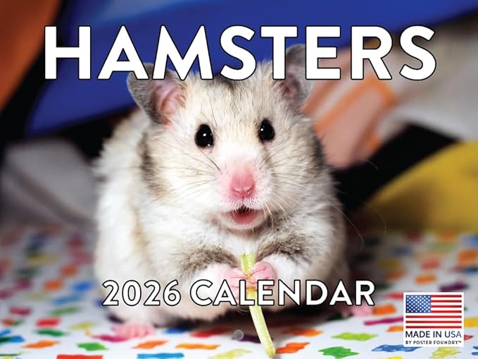 Hamster Calendar 2026 Monthly Wall Calender 12 Month | American Made In The USA