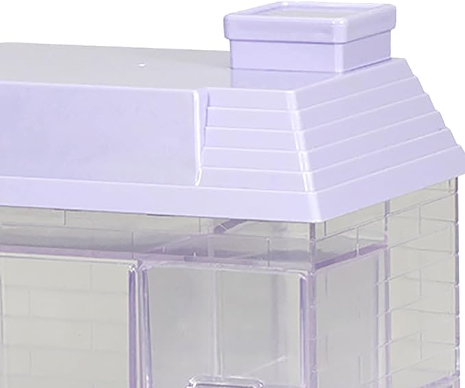 Desk Organizer with Drawers, 3 Drawers Storage Organizer, Creative House Shaped Desktop Storage Drawers Stationary Organizer for Home Dormitory Office (Purple)