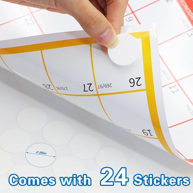 2026-2027 Large Dry Erase Calendar for Wall 48" x 32" Yearly Wall Calendar 24 Month Calendar Planner Laminated Erasable Yearly Planner Annual Task Organizer for Office School Home Use(Fold Package)