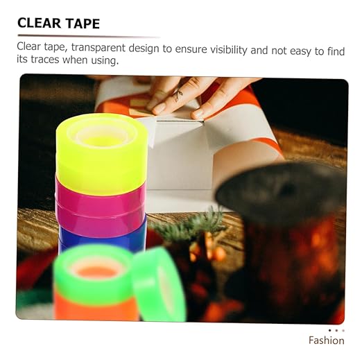 24rolls Adhesive Tape Sticky Tape for DIY Crafting and Office Use High Viscosity Excellent Holding Power for Wrapping and Sealing