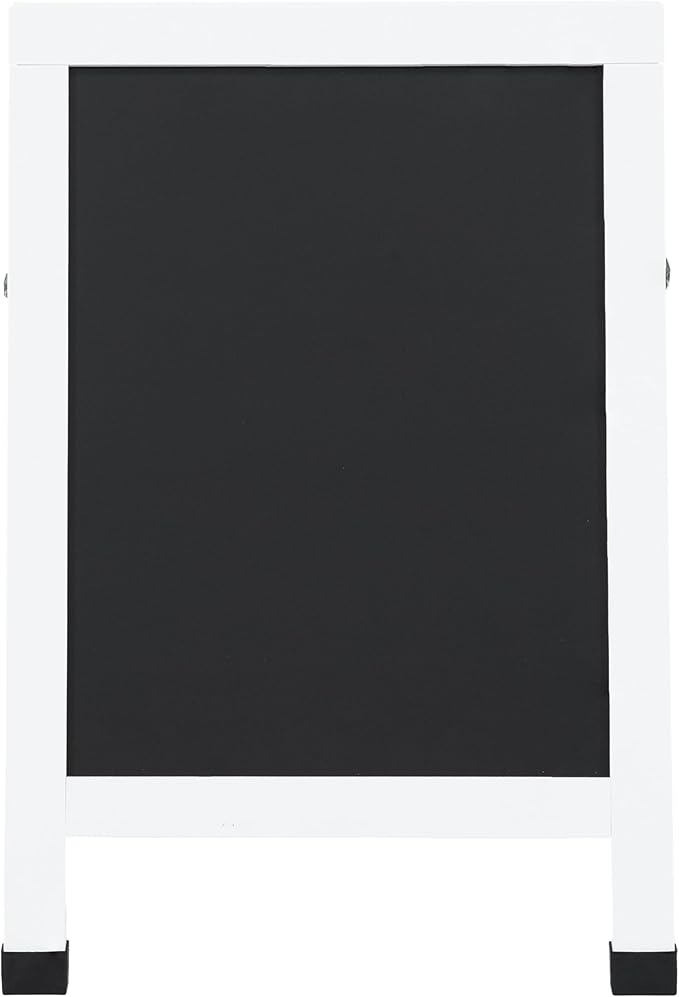 Sunnydaze Magnetic A-Frame Chalkboard Sign - Double-Sided Chalk Sandwich Board Sidewalk Sign - 30" x 20" - White