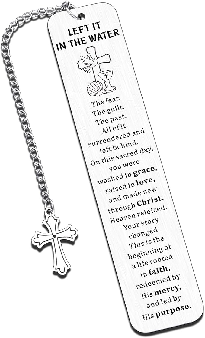 Baptism Gifts for Boys Girls Adult Christian Baptism Gifts for Women Men Left It in the Water Confirmation Gift First Communion Faith Bookmark College Dorm Room Essentials Graduation Christmas Easter