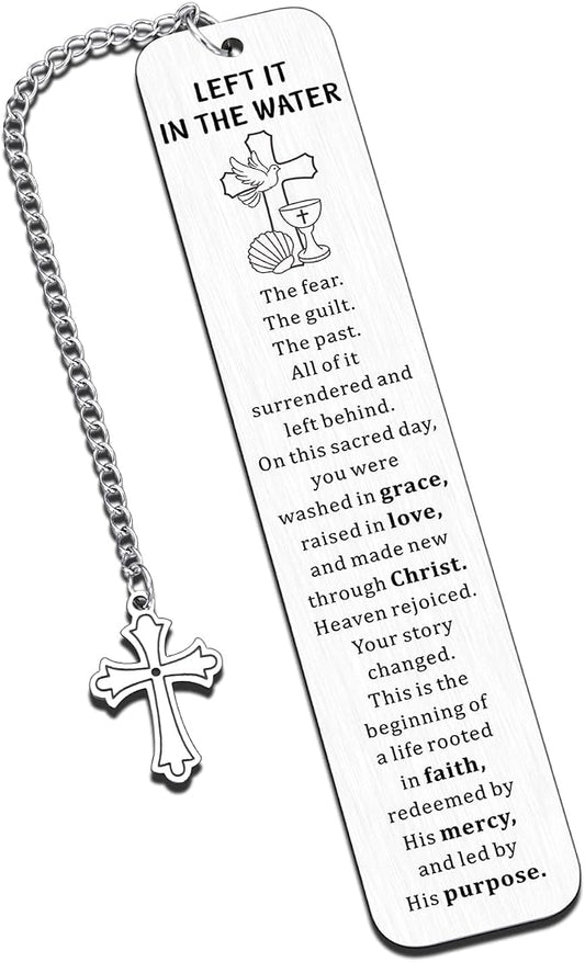 Baptism Gifts for Boys Girls Adult Christian Baptism Gifts for Women Men Left It in the Water Confirmation Gift First Communion Faith Bookmark College Dorm Room Essentials Graduation Christmas Easter