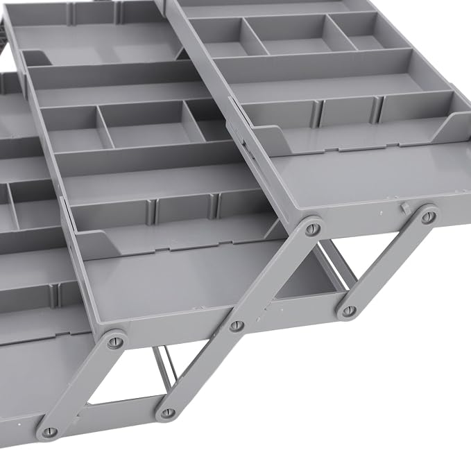 AMAKO Expandable Drawer Organizer Tray: 3 Tier Drawer Organizer Tray Double Row Multi Level Drawer Storage Solution for Makeup Jewelry CosmeticsUtensils Office Supplies