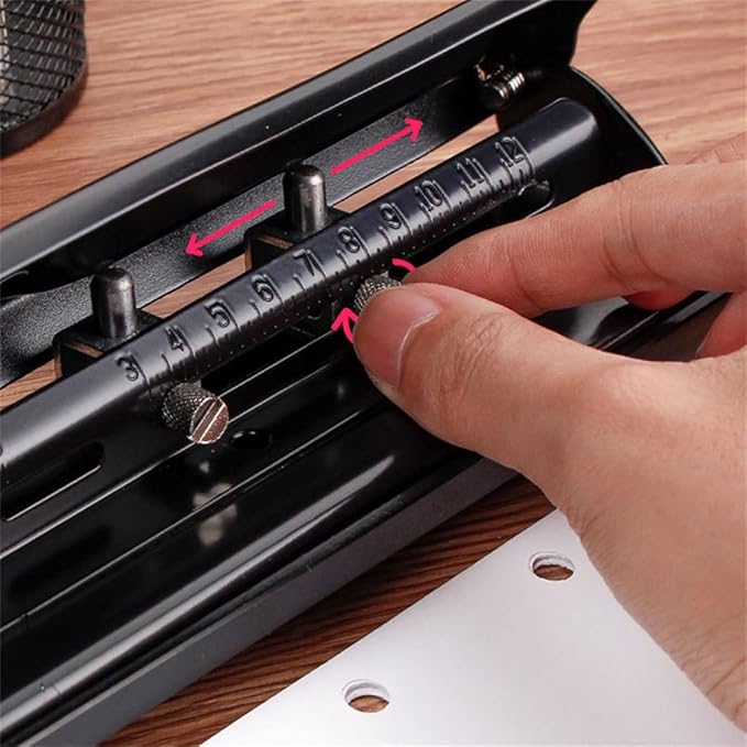 3/4/6 Hole Adjustable Desktop Punching Machine A7/A6 Paper Diary Storage Box Paper Office Supplies Manual Punching Machine
