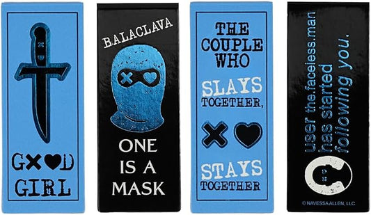 Conquest Journals Lights Out Magnetic Bookmarks, 4-Pack Book Markers, Bookish Page Clips with Magnets, Spicy Dark Romance Designs, Gifts for Readers, Officially Licensed Navessa Allen Collection